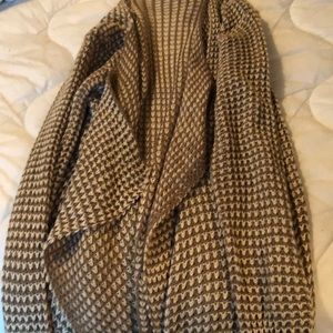Brown and tan cardigan loose knit